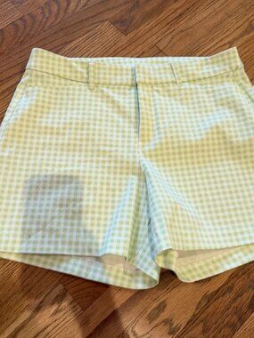 OLD NAVY WOMENS GREEN PLAID SIZE 10 PIXIE SHORTS